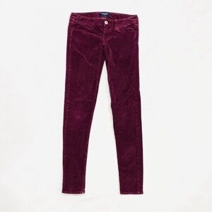 American Eagle Outfitters Super Stretch Corduroy Burgundy Purple Jeggings